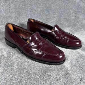 Allen Edmonds Randolph Loafers 4879 Shell Cordovan Burgundy Men 8.5C USA VTG 90s